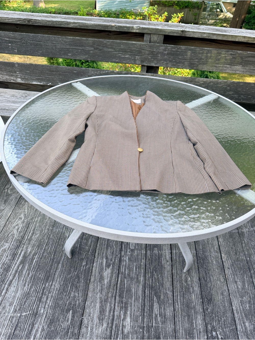 Vintage Pendleton Brown & Aqua Single-Button blazer